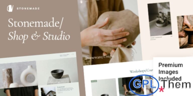 Stonemade – Ceramics & Pottery WordPress Theme Stonemade is a modern WordPress theme designed for ceramics studios, pottery workshops, and handmade craft stores. With elegant layouts, full Elementor and WooCommerce compatibility, this theme allows you to showcase your pottery products, classes, and workshops with style.