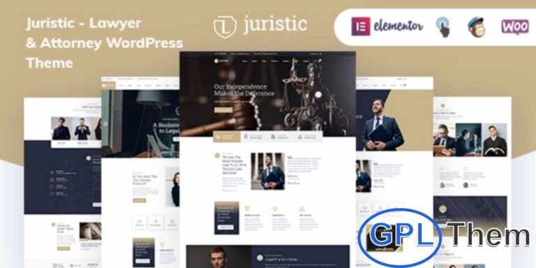 Juristic – Lawyer & Attorney WordPress Theme Juristic is a modern and elegant WordPress theme designed specifically for lawyers, attorneys, and law firms. With fully customizable sections, this theme allows you to create a professional and unique website that reflects your legal services.