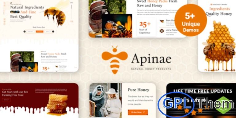 Apinae – Beekeeping & Honey Shop WordPress Theme Apinae is a beautifully crafted WordPress theme designed for beekeeping businesses, honey shops, and apiaries.