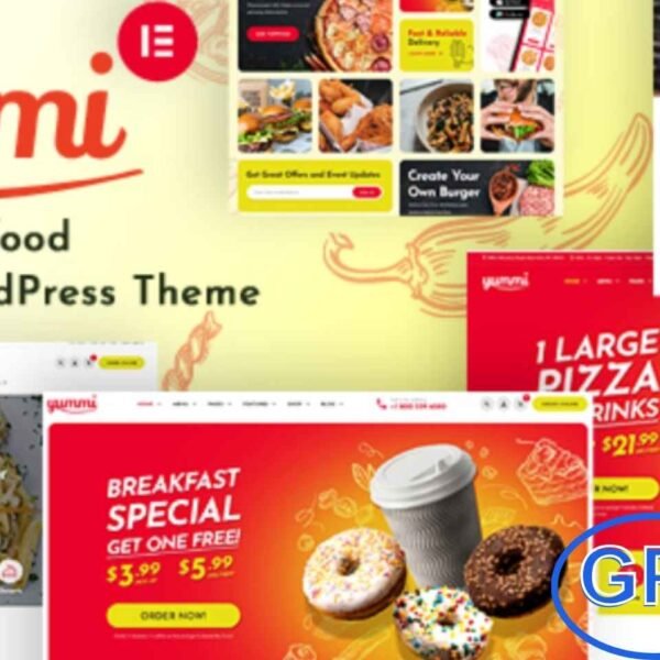Yummi – Fast Food Restaurant WordPress Theme Yummi is a modern and responsive WordPress theme designed for fast food restaurants, pizza joints, burger shops, kebab houses, and takeaway/delivery services. Built with Elementor Page Builder, it offers easy drag-and-drop customization for creating a professional and engaging website.