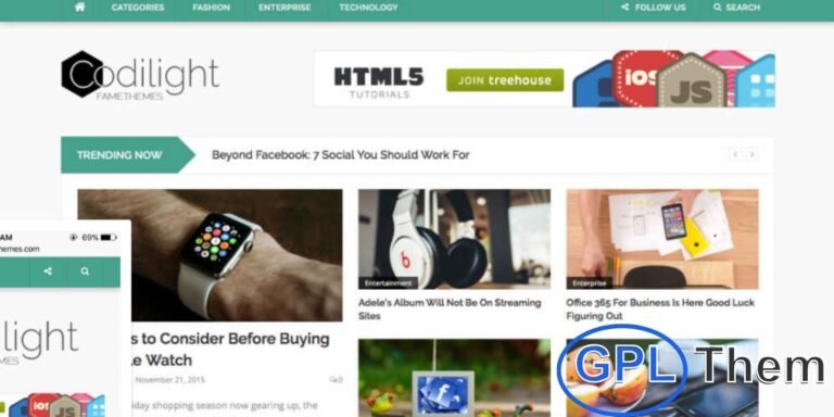 FameThemes Codilight WordPress Theme – Minimal & Elegant Blogging Theme The FameThemes Codilight WordPress Theme is a sleek and professional solution for bloggers, writers, and content creators. Featuring a minimalist and elegant design, this theme ensures your content stands out beautifully.