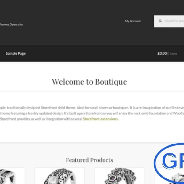 Boutique – WooCommerce Store WordPress Theme by WhooThemes Boutique is a sleek and minimal WooCommerce child theme designed for small stores, boutiques, and online shops. Its simple, classic design provides a clean and professional platform to showcase products and attract customers.