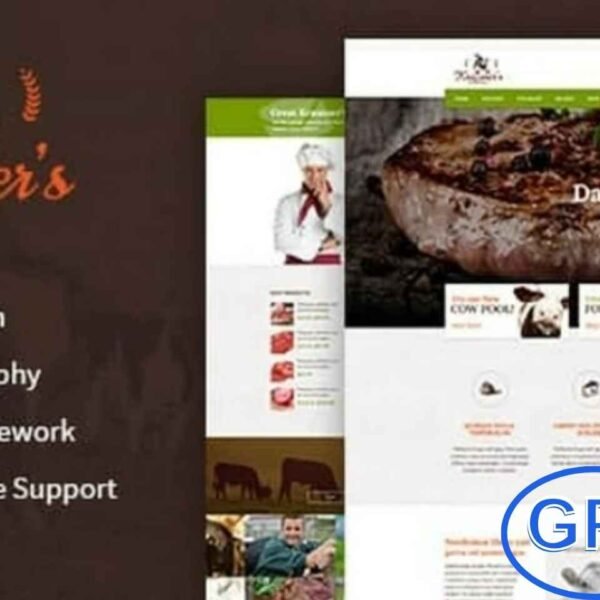 Krausser’s – Cattle Farm & Meat Produce Market WordPress Theme Krausser’s is a modern and responsive WordPress theme designed for cattle farms, meat markets, organic stores, and agricultural businesses. With a clean and colorful design, it’s the perfect choice for healthy food producers, suppliers, and meat manufacturers.