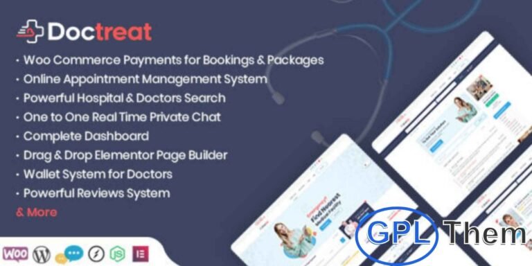Doctreat – Healthcare & Medical WordPress Theme Doctreat is a powerful healthcare WordPress theme designed to connect patients with doctors and medical experts. Built as a complete online health solution, it allows patients to post their medical concerns while doctors provide professional assistance.