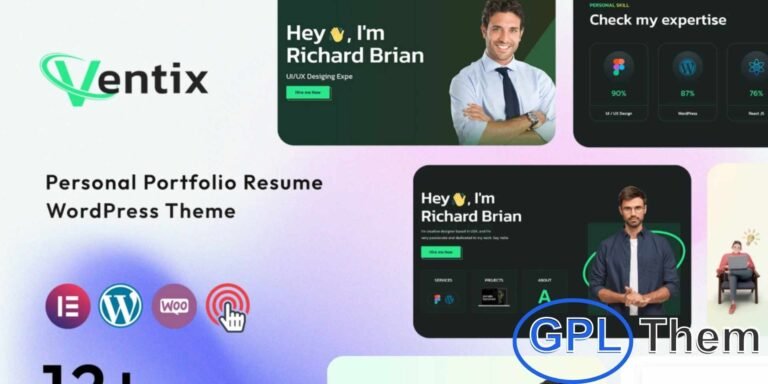 Ventix – Personal Portfolio & Resume WordPress Theme Ventix is a fully responsive and highly customizable WordPress theme designed for personal portfolios, resumes, and creative professionals.