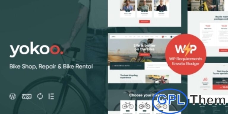 Yokoo – Bike Shop & Bicycle Rental WordPress Theme Yokoo is a stylish and modern WordPress theme designed for bike shops, bicycle rentals, and repair services. Perfect for creating websites dedicated to cycling tours, bike-sharing, and online bookings, this theme is both versatile and user-friendly.