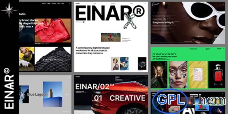 Einar – Design Agency & Creative Portfolio WordPress Theme Einar is a modern and professional WordPress theme designed for design agencies, web designers, branding studios, and creative professionals. Perfect for showcasing portfolios, creative projects, and conference layouts, the theme provides a visually striking platform to highlight your work.