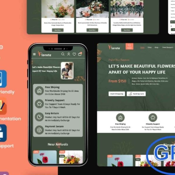 Florate – Flower Shop & WooCommerce WordPress Theme Florate is a premium WooCommerce WordPress theme designed for flower shops, boutiques, gift stores, wedding decorations, and event florists.
