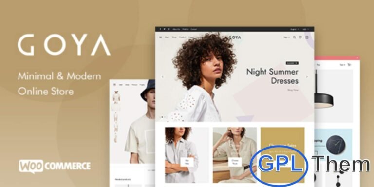 Goya – Modern Minimalist WooCommerce WordPress Theme Goya is a sleek and minimalist WordPress theme designed for building powerful online stores. With its clean design and user-friendly features, this theme is perfect for showcasing products in a stylish way that drives more sales.