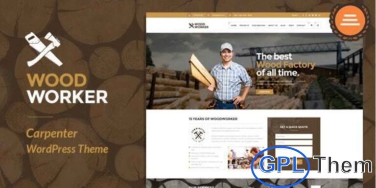 WoodWorker – Carpenter & Handy Service WordPress Theme WoodWorker is a versatile WordPress theme designed for carpenters, woodworkers, handymen, and service professionals. It includes portfolio pages, service pages, blog layouts, and a contact page, making it easy to showcase your expertise and projects.