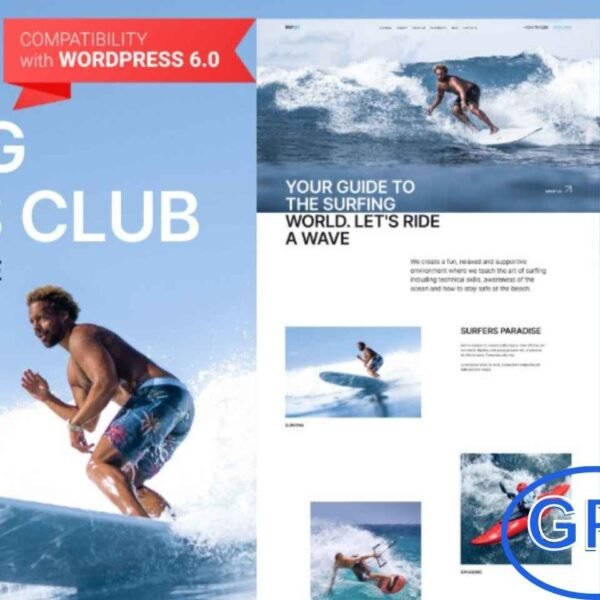 Surge – Surfing Sports Club WordPress Theme Surge is a dynamic WordPress theme designed for surf clubs, surfing schools, and water sports enthusiasts. Perfect for showcasing surf events, courses, and club activities, Surge combines vibrant visuals with a user-friendly interface to create an engaging online presence.