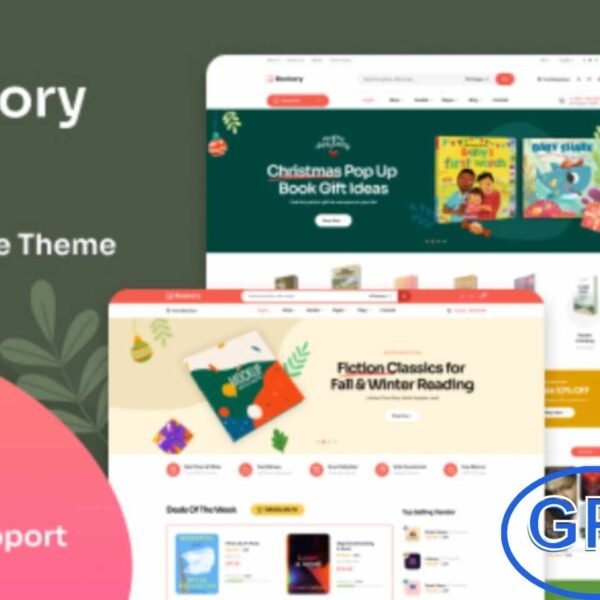 Bookory – Bookstore WooCommerce WordPress Theme Bookory is a clean, lightweight, and flexible WooCommerce WordPress theme designed for bookstores, publishers, and authors. Ideal for selling printed books, magazines, or digital eBooks, the theme provides a professional and user-friendly platform to promote and manage your online bookshop.