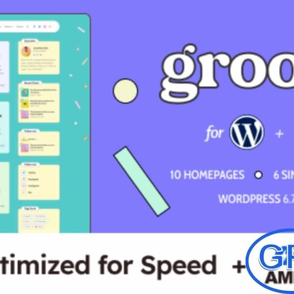 Groovy – Modern & Lightweight WordPress Blog Theme Groovy is a sleek, lightweight, and modern WordPress blog theme designed for bloggers who want to create a stylish and engaging online presence. Perfect for personal blogs, lifestyle, travel, food, or fashion blogging, Groovy combines minimal design with powerful customization options.