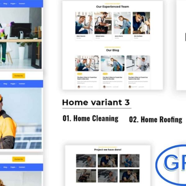 Workhouse – Elementor WordPress Theme for Plumbing, Cleaning & Roofing Workhouse is a modern, fully responsive WordPress theme designed for plumbing, cleaning, and roofing service businesses. Its clean and professional design helps showcase your services, projects, and company information effectively.