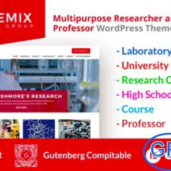 Academix – Multipurpose Education WordPress Theme Academix is a professional and multipurpose WordPress theme crafted for educational websites, research groups, professors, and academic institutions worldwide.