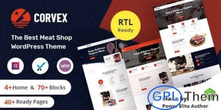 Corvex – Butcher & Meat Shop WordPress Theme Corvex is a professional WordPress theme designed specifically for butcher shops, meat stores, seafood shops, chicken and mutton outlets, and steak houses.