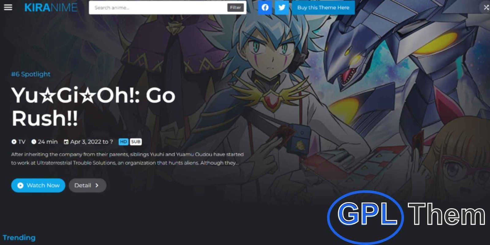 Kiranime – Anime Streaming WordPress Theme Kiranime – Anime Streaming WordPress Theme Kiranime is a modern WordPress theme designed specifically for anime series and movie streaming websites. Packed with essential features for creating a fully functional streaming platform, it allows you to showcase anime content efficiently and attractively.