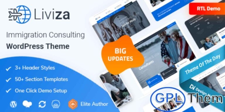 Liviza – Immigration Consulting WordPress Theme Liviza is a professional WordPress theme designed specifically for immigration consulting firms, visa services, and legal advisory businesses.