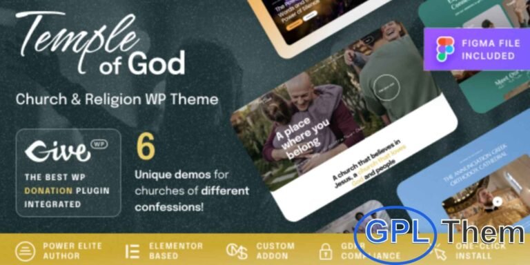 Temple of God – Religion & Church WordPress Theme Temple of God is a powerful and multifunctional WordPress theme designed for churches, religious organizations, and faith-based communities. It comes with built-in features for managing sermons, ministries, and religious events, making it easy to share your message online.