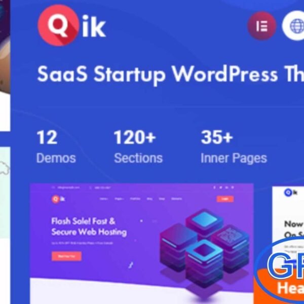 Qik – SaaS & Startup WordPress Theme Qik is a modern WordPress theme designed for SaaS companies, startups, software agencies, SEO firms, and app marketing businesses. It comes with 12 professionally designed homepage layouts and a variety of industry-standard inner pages, giving you a complete toolkit for building a robust online presence.