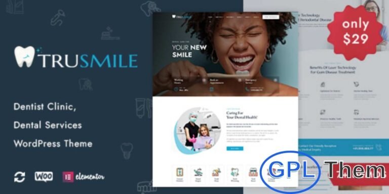 TruSmile – Dentist WordPress Theme TruSmile is a modern and responsive WordPress theme tailored for dentists, dental clinics, and dental tourism services. Featuring retina-ready design and flexible homepage templates, it offers a wide range of layouts ideal for showcasing oral health care, dental braces, cosmetic dentistry, tooth decay treatments, fillings, and emergency dental services.