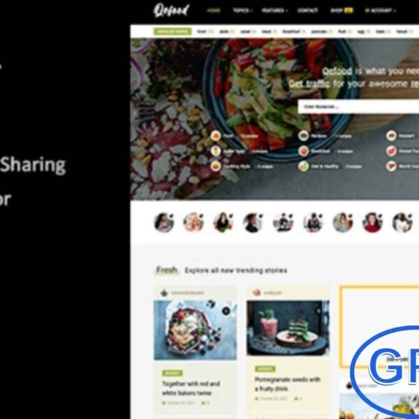 Qefood – Recipe & Food Sharing WordPress Theme Qefood is a clean and modern WordPress theme designed for food enthusiasts, bloggers, and community recipe-sharing websites. It allows users to submit and share recipes directly from the front-end, creating an interactive and engaging community platform.