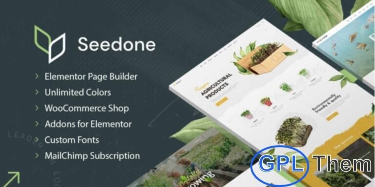 SeedOne – Agriculture WordPress Theme SeedOne is a modern and fresh WordPress theme designed for agriculture, farming, animal husbandry, and eco-friendly food stores.