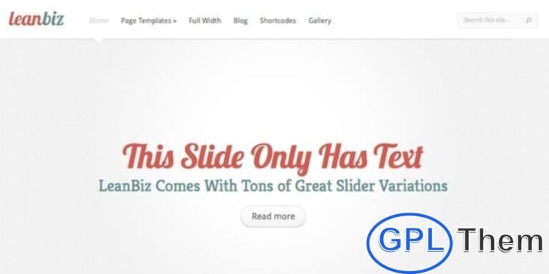 Elegant Themes LeanBiz – Professional Business WordPress Theme The Elegant Themes LeanBiz WordPress Theme is a clean, modern, and highly efficient business theme designed to give your company a strong online presence.