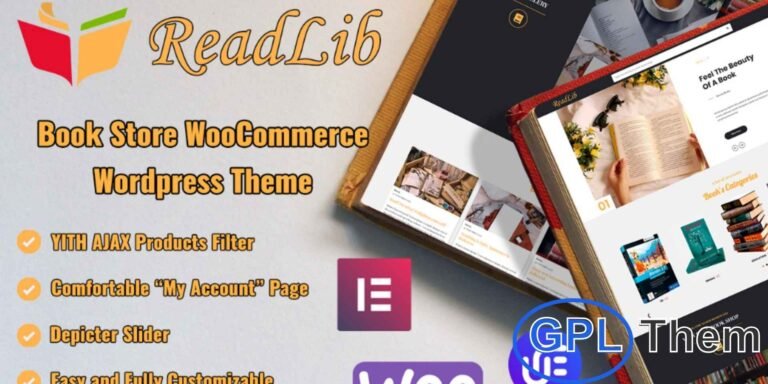 ReadLib – Book Store WooCommerce WordPress Theme ReadLib is a modern and responsive WooCommerce WordPress theme designed for online bookstores, libraries, and book retailers. Its clean and elegant design helps you showcase books effectively while providing a seamless shopping experience.