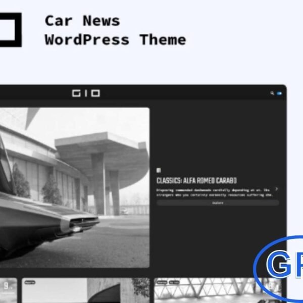 GIO – Car News & Automotive WordPress Theme GIO is a clean, minimalistic WordPress theme designed for automotive news, car reviews, and blogging websites. Built with Bootstrap 4 and Advanced Custom Fields (ACF) Pro, it offers a modern and flexible platform for publishing engaging automotive content.