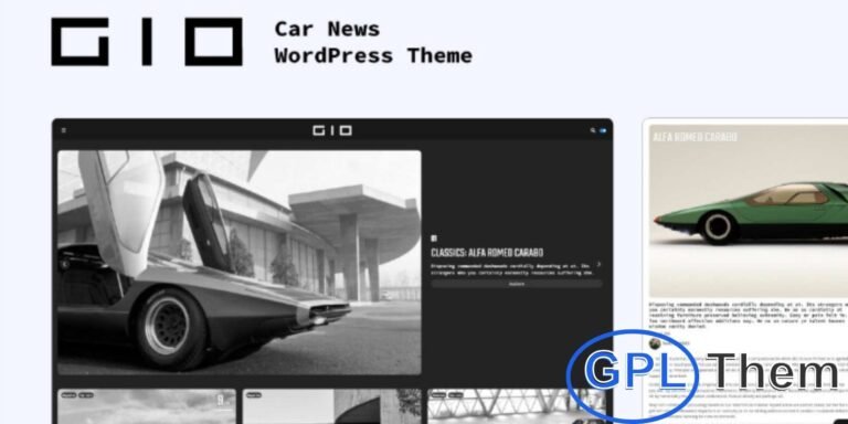 GIO – Car News & Automotive WordPress Theme GIO is a clean, minimalistic WordPress theme designed for automotive news, car reviews, and blogging websites. Built with Bootstrap 4 and Advanced Custom Fields (ACF) Pro, it offers a modern and flexible platform for publishing engaging automotive content.