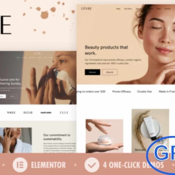 Levre – Beauty & Cosmetics Shop WordPress Theme Levre is a stylish and modern WordPress theme designed specifically for cosmetics shops and beauty stores. Perfect for online beauty retailers, organic cosmetics shops, perfume boutiques, and skincare brands, Levre offers everything you need to build a professional eCommerce website.