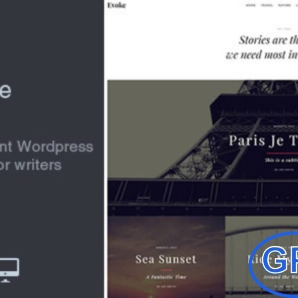 Evoke – Photo Stories WordPress Blog Theme Evoke is a stylish and versatile WordPress blog theme crafted for storytellers, writers, and bloggers who want to showcase their content with elegance.