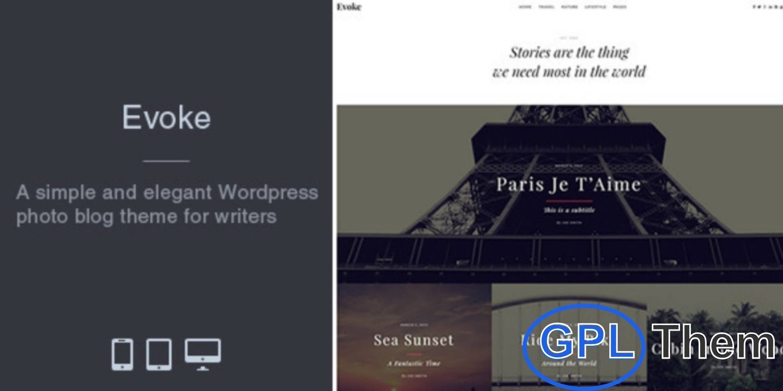 Evoke – Photo Stories WordPress Blog Theme Evoke – Photo Stories WordPress Blog Theme Evoke is a stylish and versatile WordPress blog theme crafted for storytellers, writers, and bloggers who want to showcase their content with elegance.