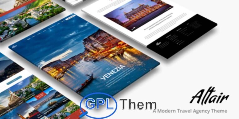 Altair – Travel Agency WordPress Theme Altair is a modern and stylish WordPress theme designed for travel agencies, tour operators, and tourism-related websites.