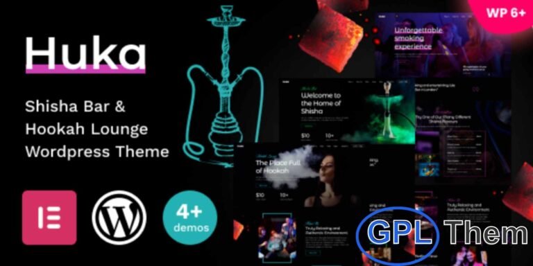 Huka – Shisha Bar & Hookah Lounge WordPress Theme Huka is a premium WordPress theme designed for shisha bars, hookah lounges, and lounges seeking a modern and fully-functional website.