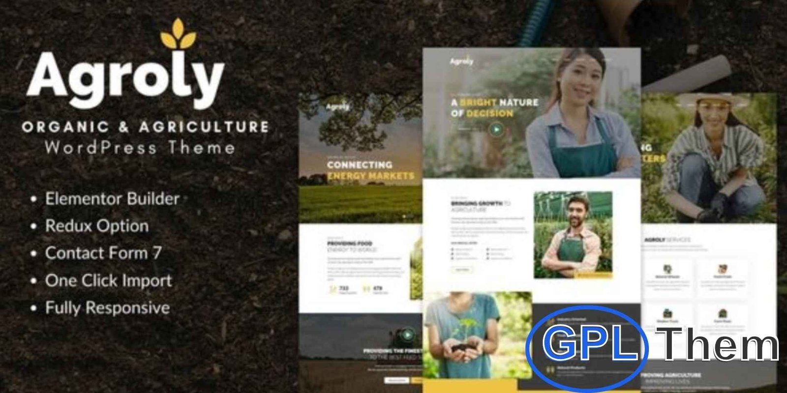Agroly – Organic & Agriculture Food WordPress Theme Agroly – Organic & Agriculture Food WordPress Theme Agroly is a clean and modern WordPress theme designed for organic farms, agriculture businesses, vegetable shops, and natural food stores.