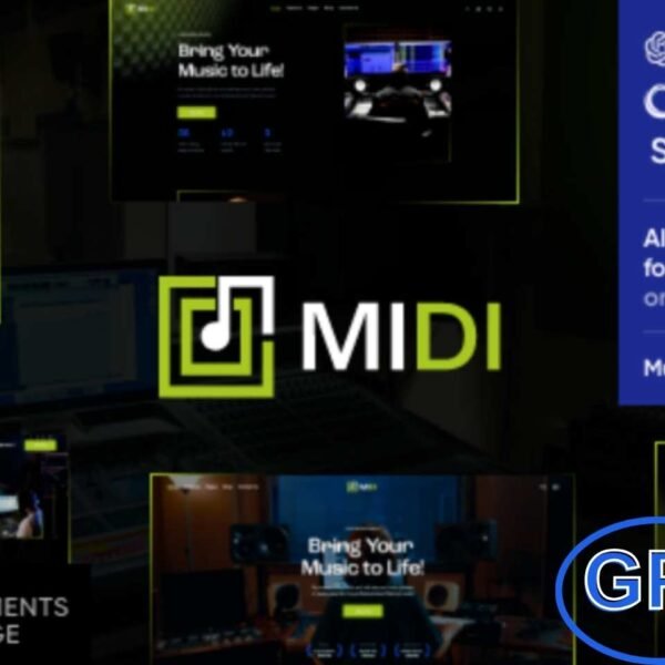 Midi – Sound & Music Production WordPress Theme Midi is a vibrant and modern WordPress theme crafted for the music and entertainment industry. Perfectly suited for music production, sound studios, contemporary music schools, online radio, radio stations, music bands, DJs, singers, and entertainment agencies, this theme brings creativity and functionality together.
