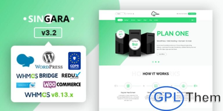 Singara – Multipurpose Hosting & WHMCS WordPress Theme Singara is a powerful multipurpose WordPress theme designed for hosting providers, technology businesses, telecom services, cloud solutions, VOIP companies, and domain registrars.