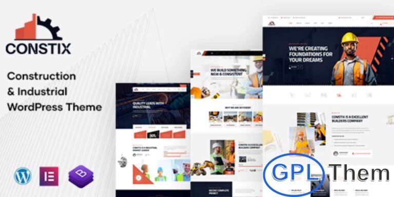 Constix – Construction & Industrial WordPress Theme Constix is a professional Construction and Industrial WordPress Theme designed for companies in construction, factory, and engineering sectors. Tailored to meet the needs of industries such as mechanical engineering, chemical plants, steel factories, electricians, and plumbing services, it offers a versatile solution for building a strong online presence.