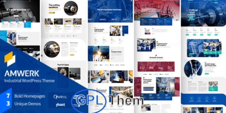 AmWerk – Industry & Corporate Business WordPress Theme AmWerk is a modern, clean WordPress theme built for industrial, manufacturing, factory, and construction company websites. Its versatile design also makes it ideal for other industrial sectors, including oil, metallurgy, and renewable energy.