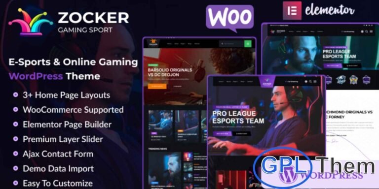 Zocker – E-Sports & Online Gaming Clan WordPress Theme Zocker is a premium WordPress theme designed specifically for e-sports teams, online gaming clans, and gaming news websites. Developed by the trusted team at TemplateMonster, Zocker combines a modern, dynamic design with full responsiveness for seamless performance on desktops, tablets, and mobile devices.