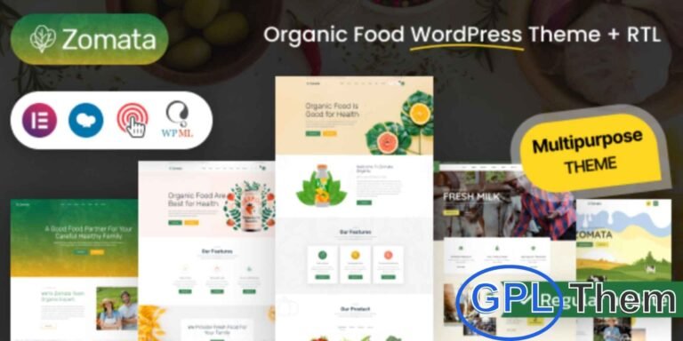 Zomata – Organic Food WordPress Theme + RTL Zomata is a versatile WordPress theme designed for organic food businesses, including organic stores, farms, bakeries, dairy farms, and more. With a clean, modern design, Zomata makes it easy to showcase your products and services while engaging customers effectively.