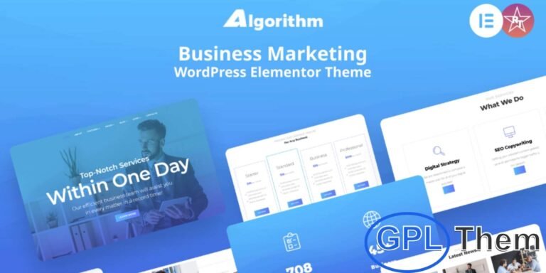 Algorithm – Business Marketing WordPress Elementor Theme Algorithm is a powerful Business Marketing WordPress theme designed to showcase your digital agency with style and professionalism. Built with the intuitive Elementor drag-and-drop page builder, it allows you to customize layouts effortlessly without coding.
