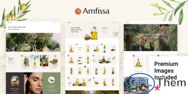 Amfissa – Organic Olive Shop WordPress Theme Amfissa is a beautifully crafted WordPress theme designed for olive oil producers, organic food shops, and agriculture businesses. With its modern layouts, it’s perfect for showcasing farms, vineyards, wineries, wine shops, and organic product stores.