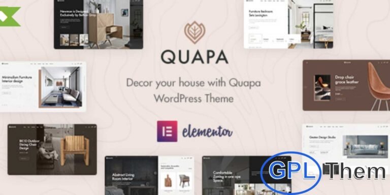 Quapa – Furniture WooCommerce WordPress Theme Quapa is a versatile WooCommerce WordPress theme designed for furniture stores, interior design blogs, and all furniture-related websites, including tables, beds, chairs, sofas, and more.