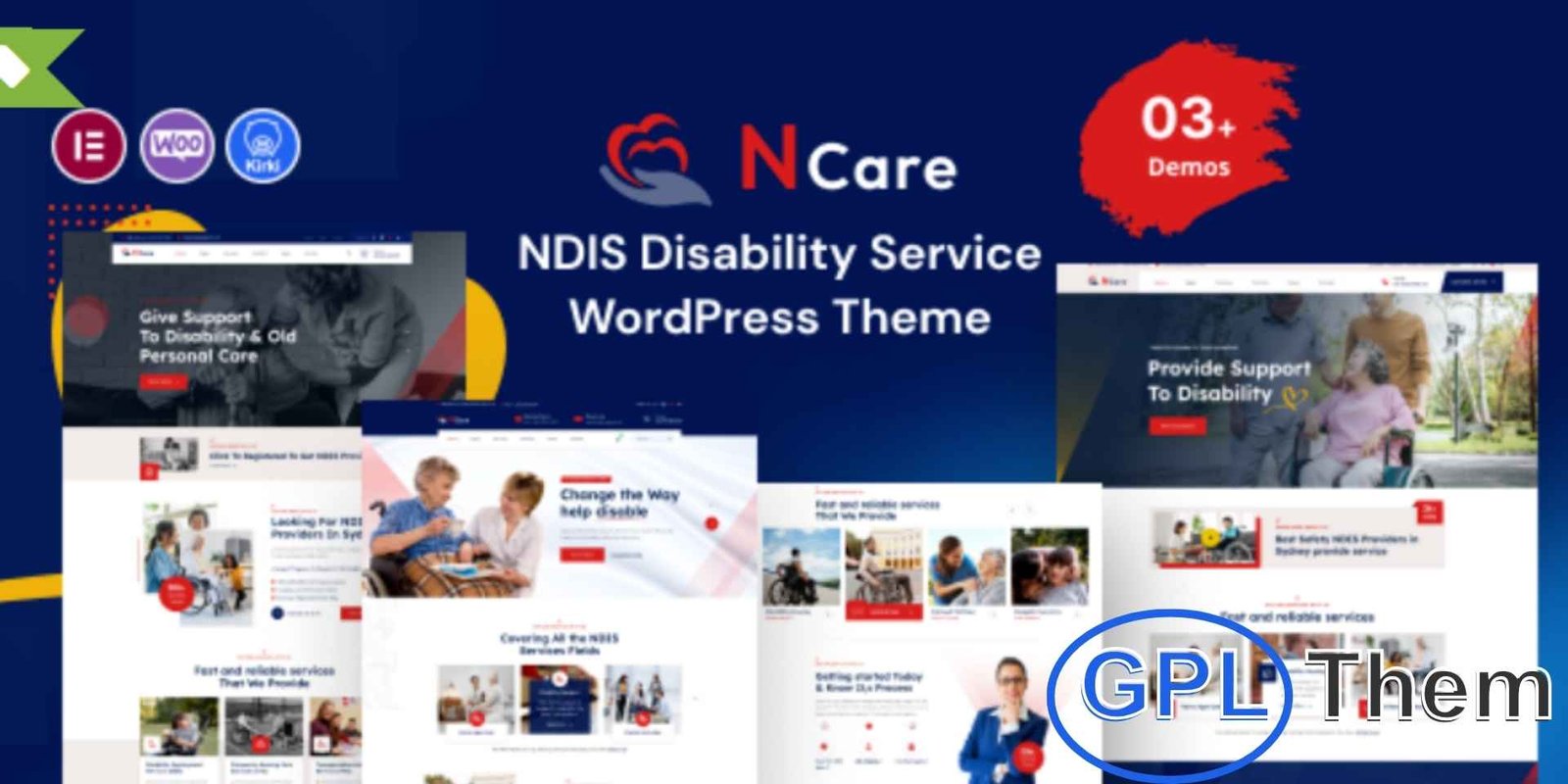 Ncare – NDIS Disability Service WordPress Theme Ncare – NDIS Disability Service WordPress Theme Ncare is a professional WordPress theme designed for NDIS disability services, elderly care, retirement homes, assisted living, and medical health services.