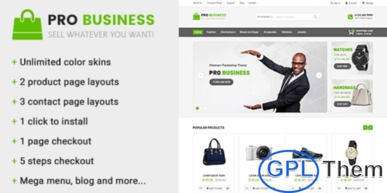 PRO Business – Responsive Multi-Purpose WordPress Theme PRO Business is a versatile and fully responsive WordPress Theme designed for businesses, startups, agencies, and corporate websites. With modern layouts and flexible customization options, it allows you to create professional websites quickly and easily.