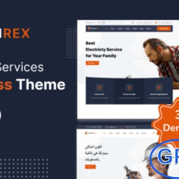 Repairex – Electricity Services WordPress Theme + RTL Repairex is a modern and professional WordPress theme specially designed for electricians, electrical services, repair companies, and maintenance businesses.