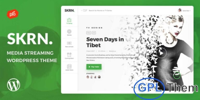 SKRN – Media Streaming App WordPress Theme SKRN is a modern and feature-rich WordPress theme designed for media streaming apps, video platforms, and online entertainment websites. Perfect for filmmakers, content creators, and movie enthusiasts, it provides a seamless and interactive streaming experience.